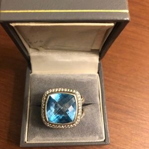 David Yurman Blue Topaz Albion Ring 7